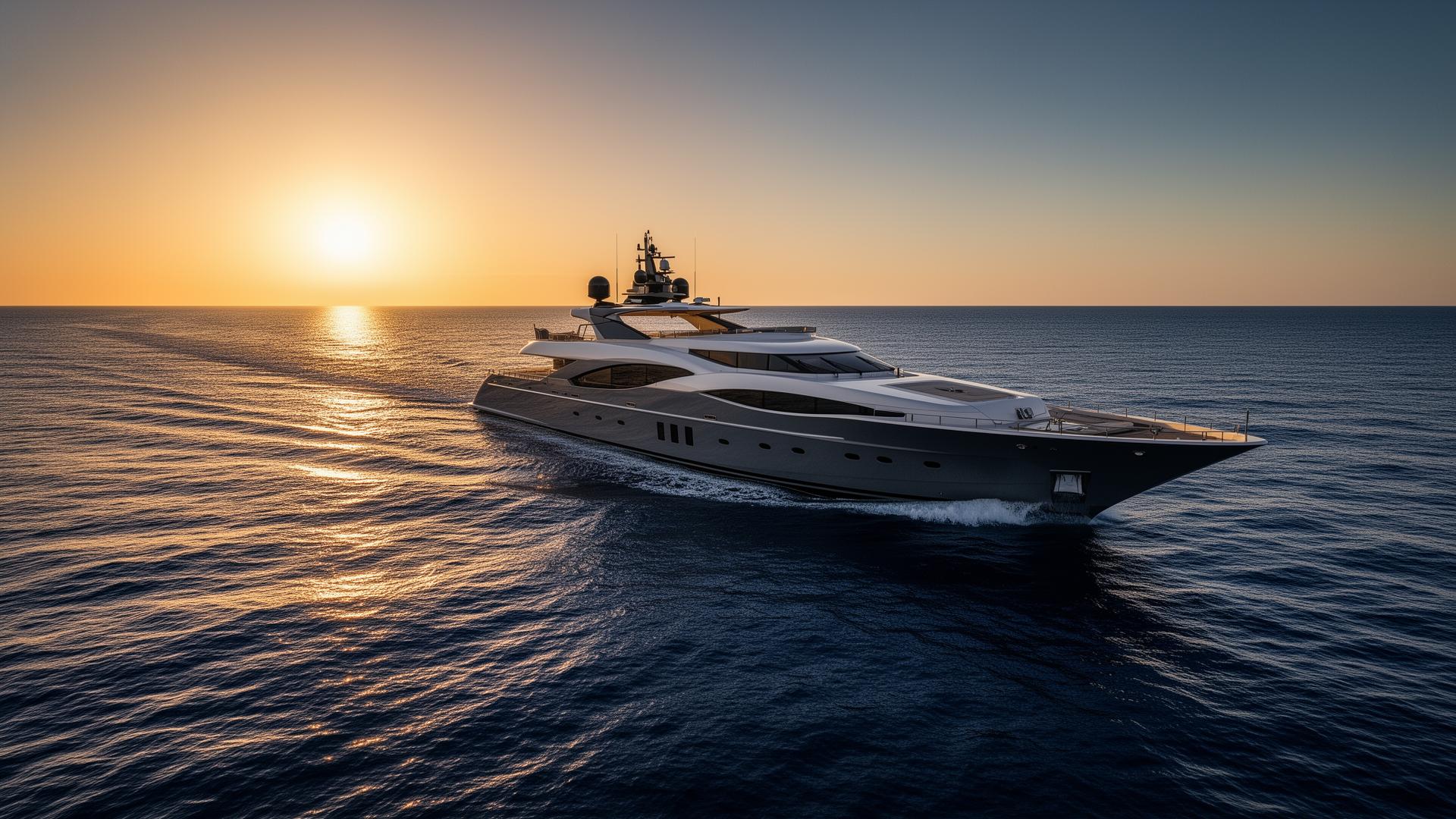 Motor yacht underway off the coast